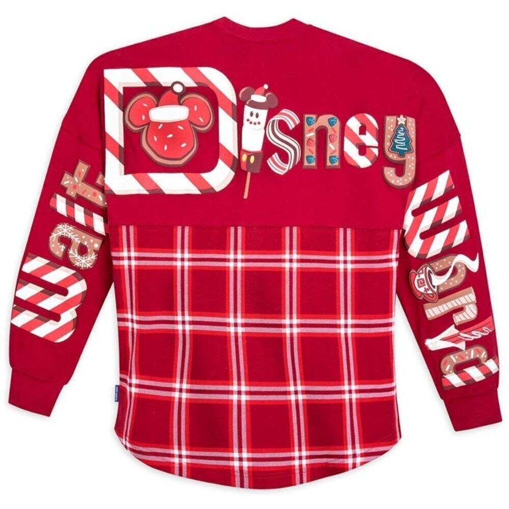 Disney Adult Spirit Jersey Walt Disney World Holiday Plaid Long Sleeve Size XS